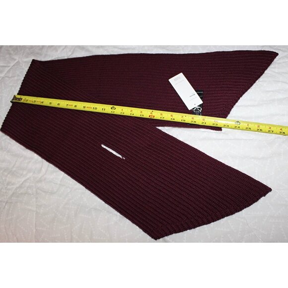 New w/Tags Eileen Fisher "Keyhole Scarf in 100% Merino Rib", Claret Red - Picture 8 of 11